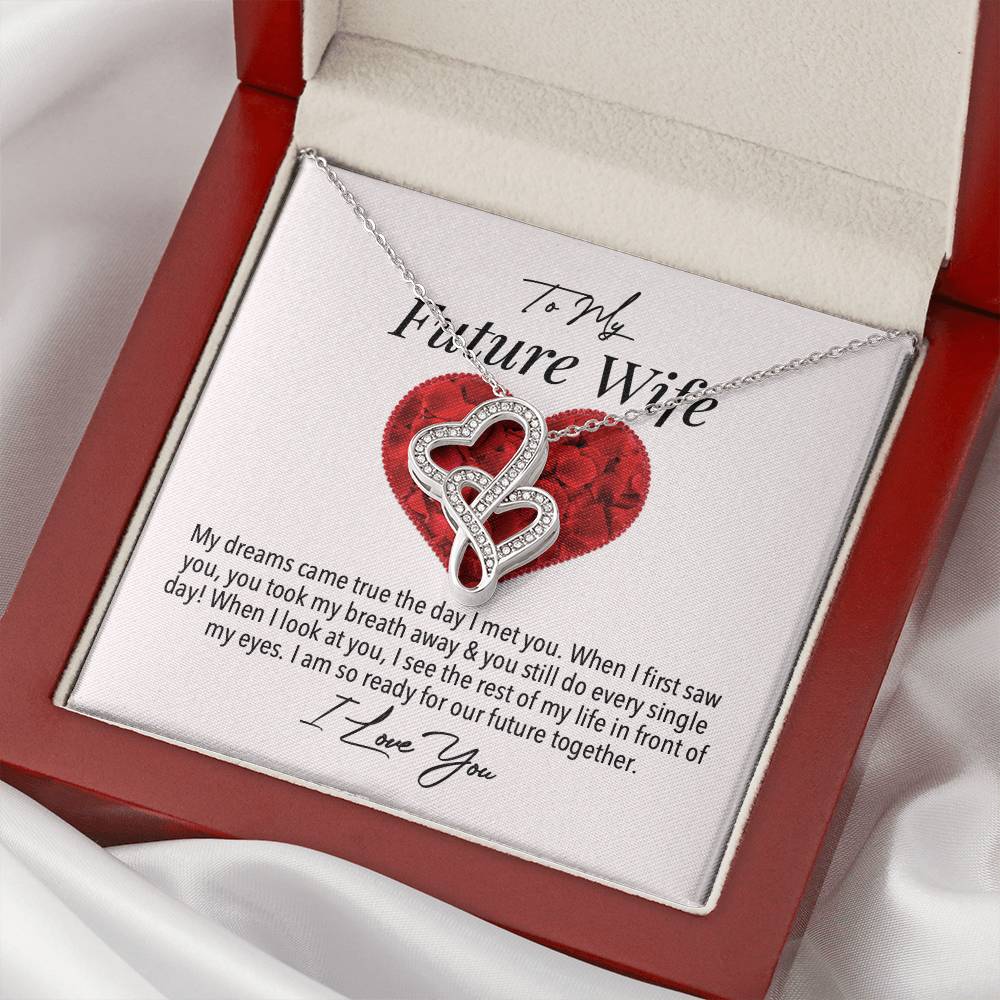 Future Wife Forever Love Necklace Double Hearts Necklace