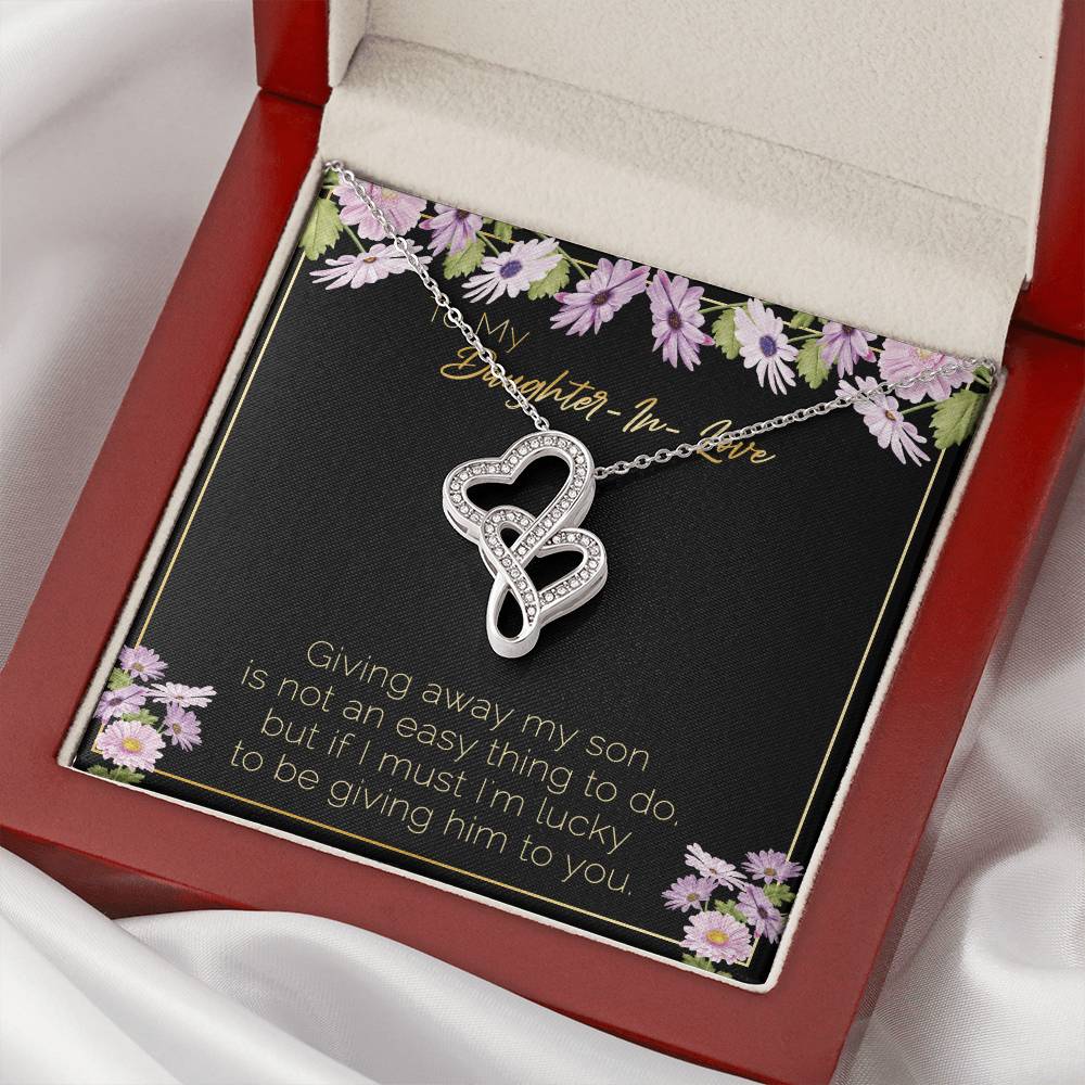 Gift For Daughter-In-Law Double Hearts Necklace