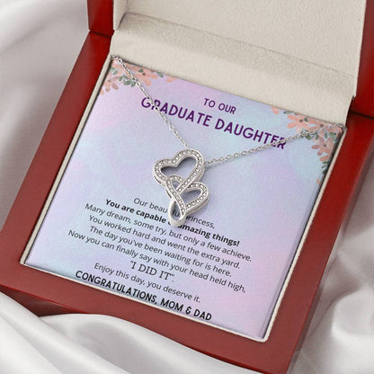 A Beautiful Girl On Her Graduation Day Necklace 1 Double Hearts Necklace