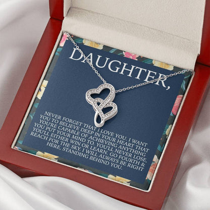 Daughter Necklace - Mother Daughter Jewelry Gift Daughter Wedding Gift Graduation Birthday Meaningful Interlocking Nec Double Hearts Necklace