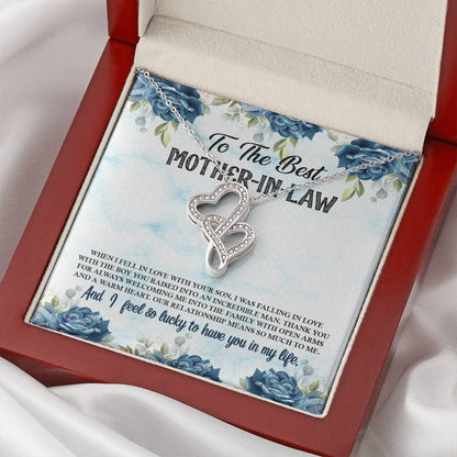 To The Best Mother-In-Law Double Hearts Necklace