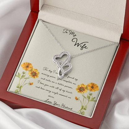 To My Wife The Day I Met You Double Hearts Necklace