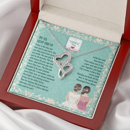 For Your Best Friend On Special Wedding Day Double Hearts Necklace