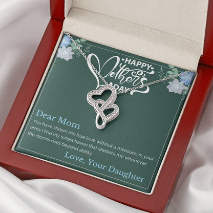 Daughter To Mom - ! Double Hearts Necklace