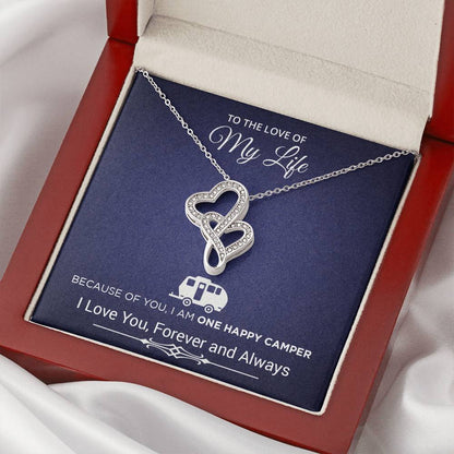 To The Love Of My Life Love Necklace Heart Pendant Wife Message Card Jewlery Double Hearts Necklace
