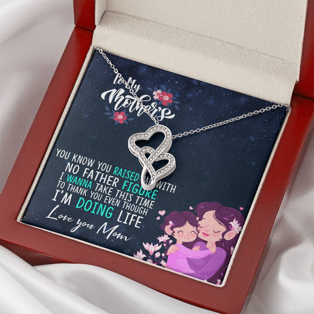 Dear Mom I Love You So Much Double Hearts Necklace