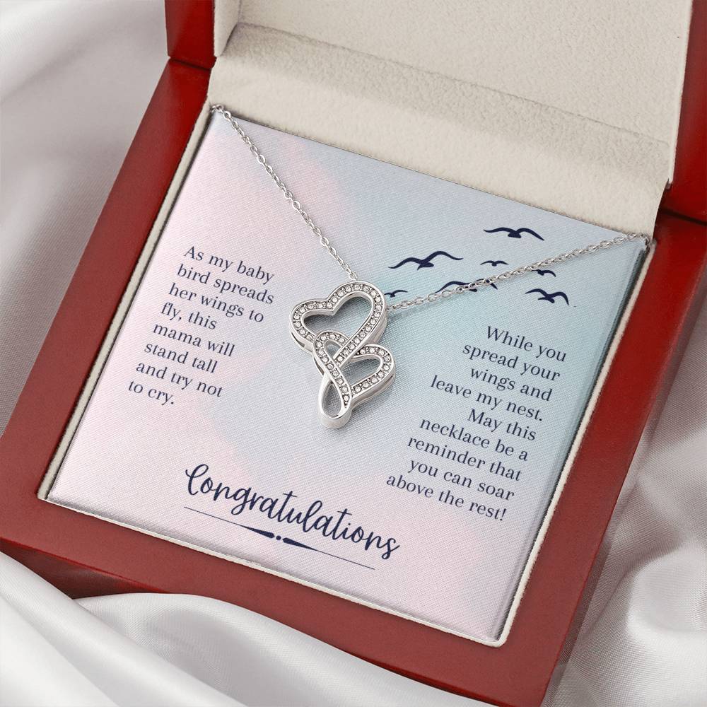 Double Heart Necklace - Graduation Day Double Hearts Necklace