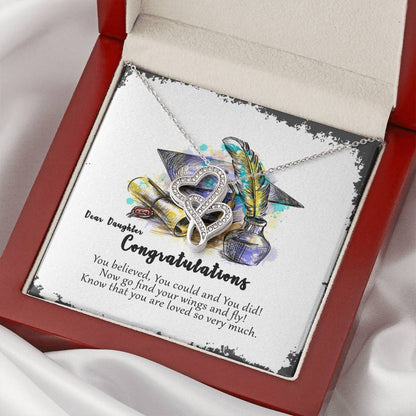 For Graduate Double Hearts Necklace