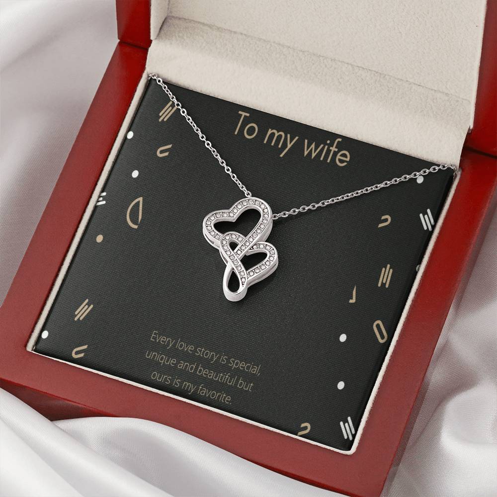 To My Wife 2 Double Hearts Necklace
