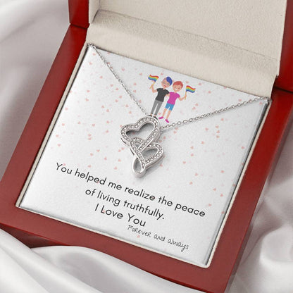 All Occasion Super Gift For Your Love. Double Hearts Necklace