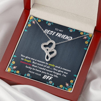 Best Friend Memories Double Hearts Necklace