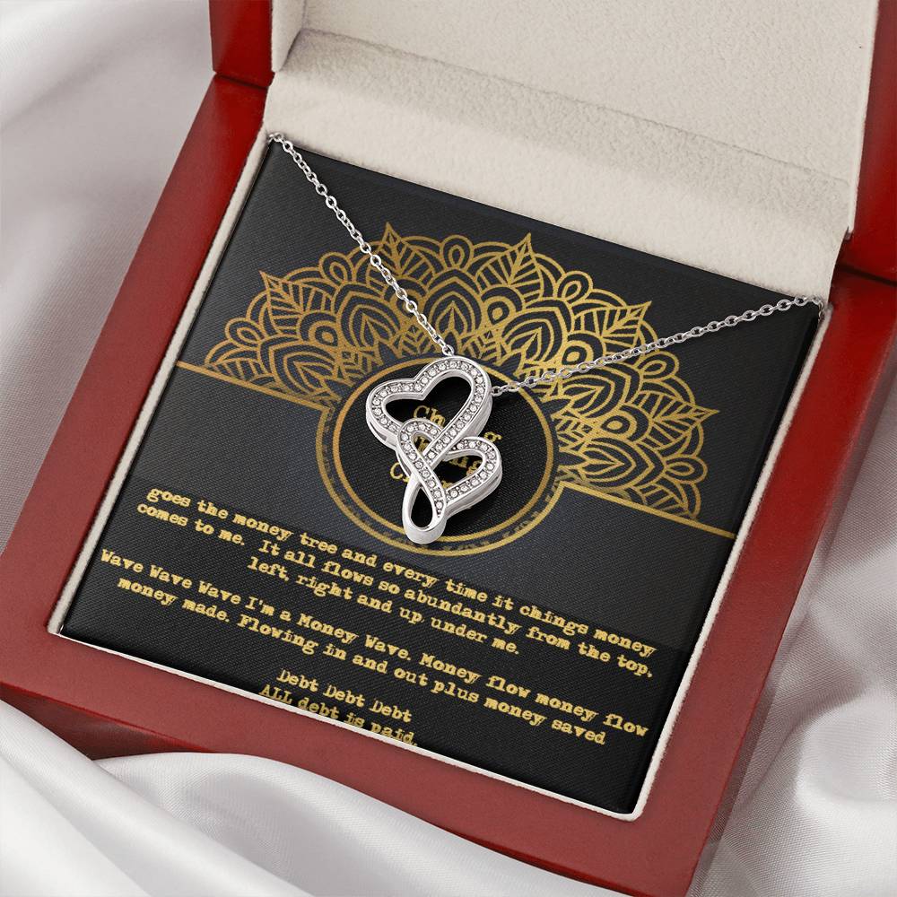 Ching Ching Ching Goes The Money Tree Daily Mantra Double Heart Love Necklace Double Hearts Necklace