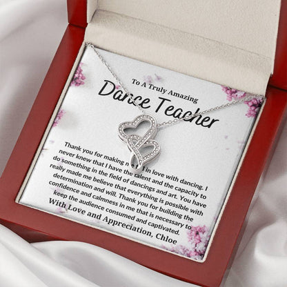 Dance Teacher - Double Heart Double Hearts Necklace