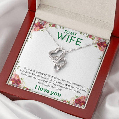 Breathing & Loving Necklace. Double Hearts Necklace