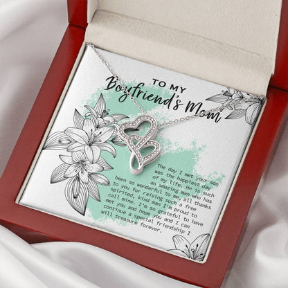 Gift For Boyfriend's Mom To My Boyfriend's Mom Boyfriend's Mom Gift Mother's Day Birthday Gift Women's Jewelry Gift Double Hearts Necklace