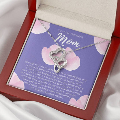 Gift For Boyfriend's Mom  Boyfriend's Mom Necklace  To My Boyfriend’S Mom Gift  Mother’S Day Gift For Boyfriend's Mom Double Hearts Necklace