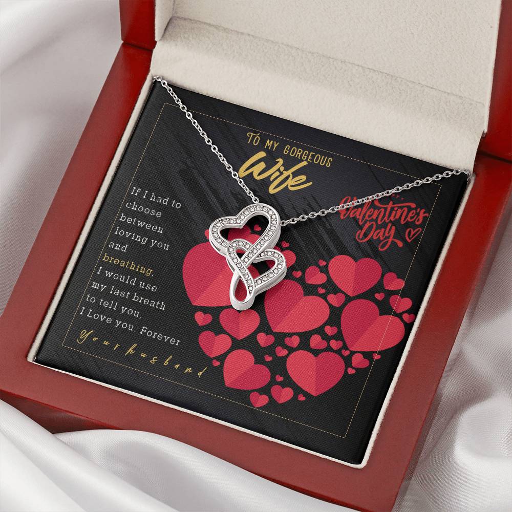 For Gorgeous Wife Double Hearts Necklace