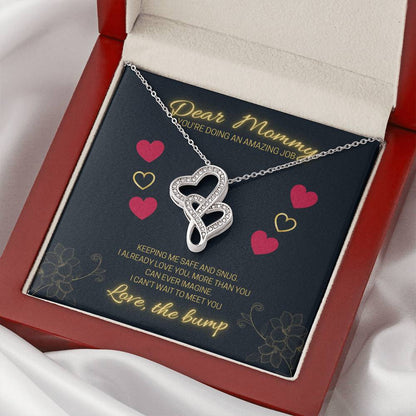 Dear Mommy Love Hearts Necklace Double Hearts Necklace