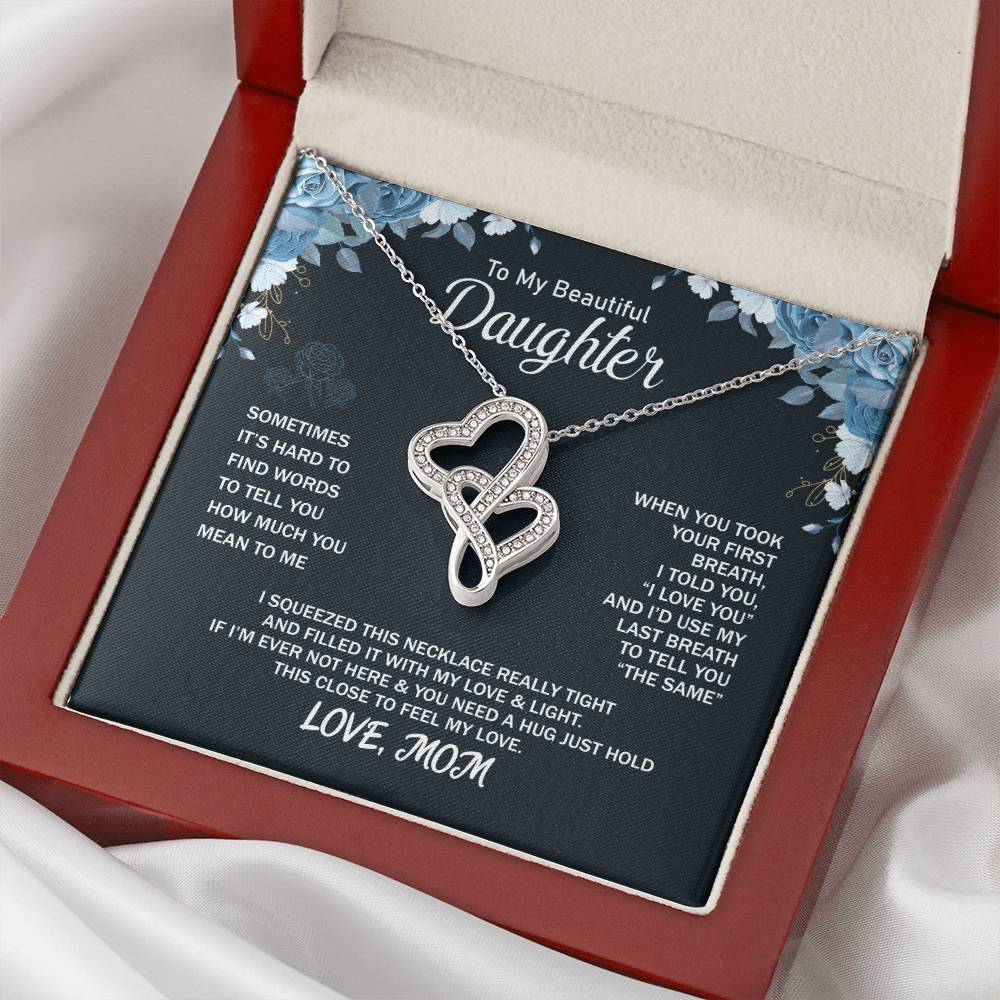 Daughter Gift Necklace Daughter Birthday Gift Gift For Daughter Daughter Jewelry 2 Double Hearts Necklace