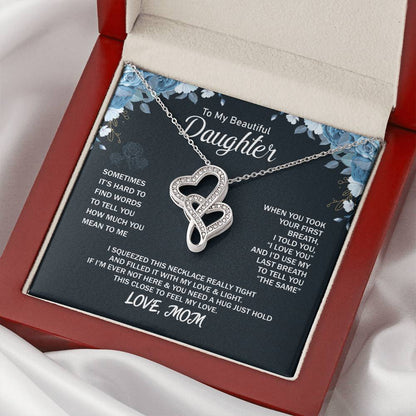 Daughter Gift Necklace Daughter Birthday Gift Gift For Daughter Daughter Jewelry 2 Double Hearts Necklace