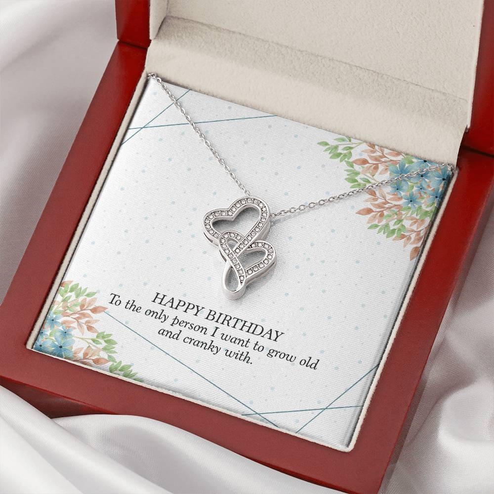 To My Wife Necklace - Birthday Gift For Wife - Gift For Wife Double Hearts Necklace