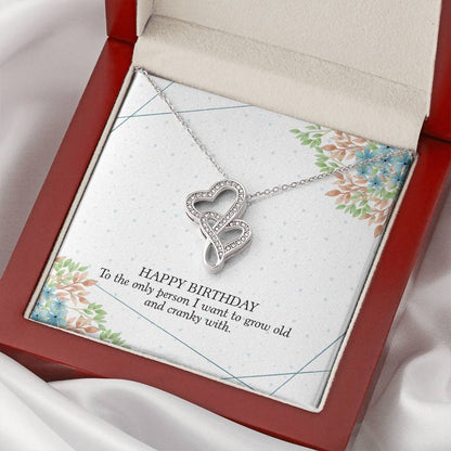 To My Wife Necklace - Birthday Gift For Wife - Gift For Wife Double Hearts Necklace