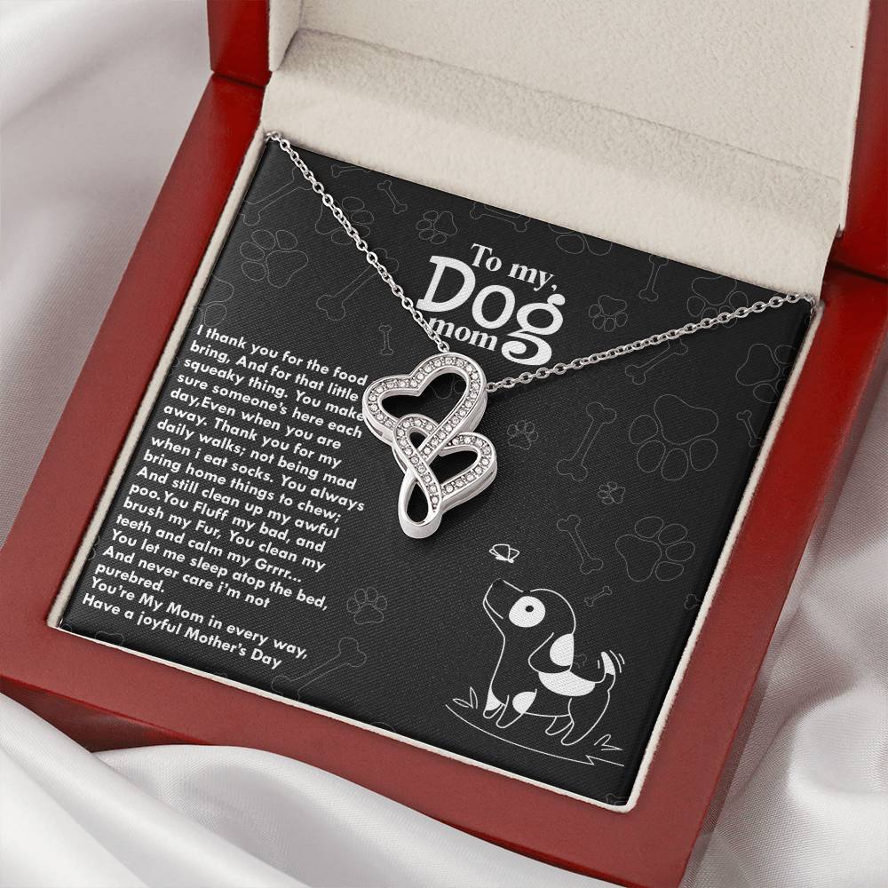 For My Dog Mom Double Hearts Necklace