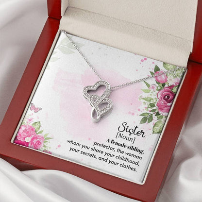 A Female Sibling -  Double Hearts Necklace