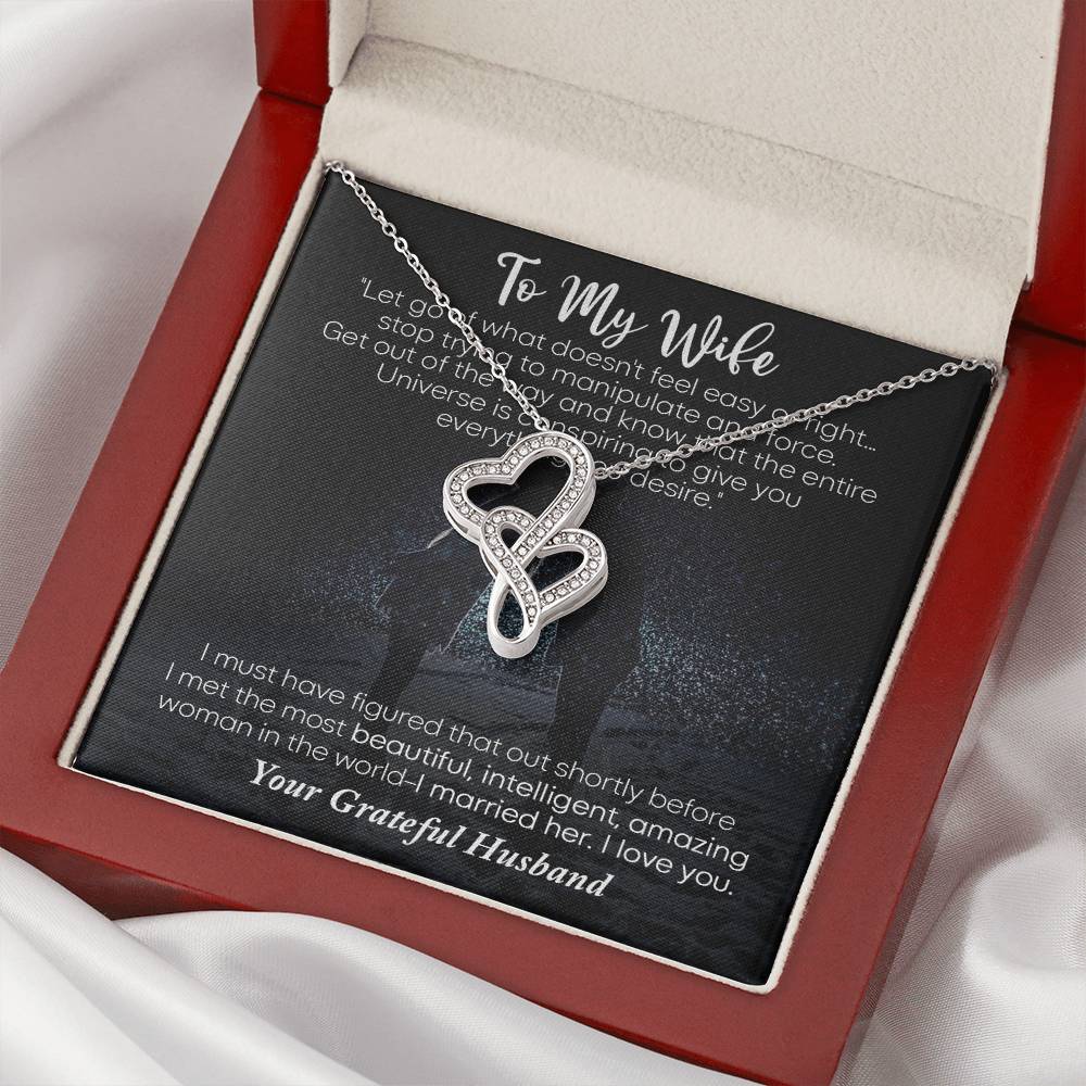 To My Wife Jewelry To My Wife Necklace Wife Necklace Gift Meaningful Jewellery Wishbone Necklace Anniversary Jewellery Double Hearts Necklace