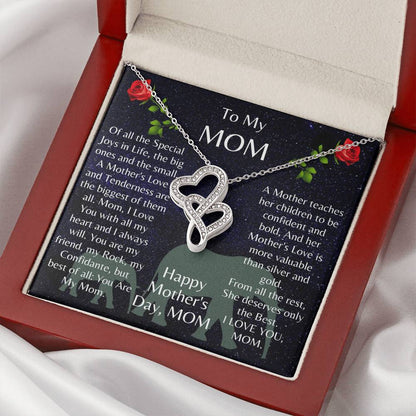 Exquisitely Beautiful The  For Mom ???? Double Hearts Necklace