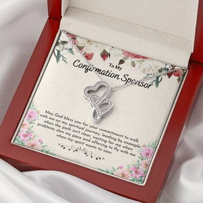 Confirmation Sponsor Gift For Women - Double Hearts Double Hearts Necklace