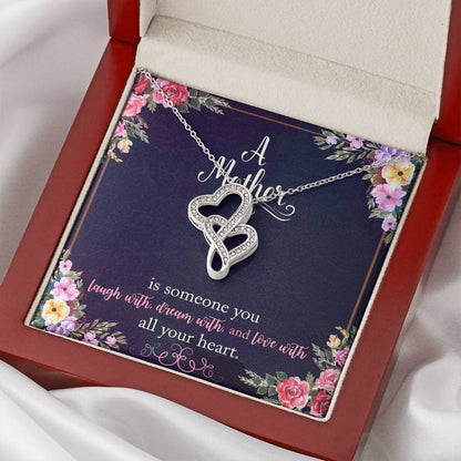 Birthday Gift For Mother Mother Gift Necklace Christmas Gift Meaningful Mother Gift 2 Double Hearts Necklace