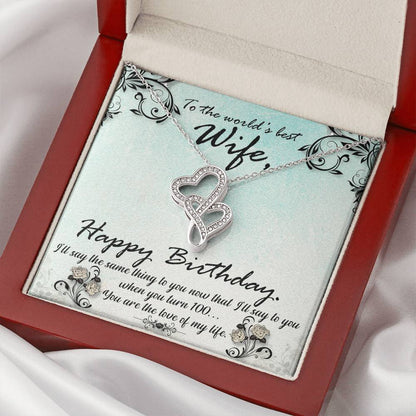 To My Wife Necklace Gift Anniversary Gift Gifts For Her Christmas Gift For Wife Birthday Gift G 3 Double Hearts Necklace
