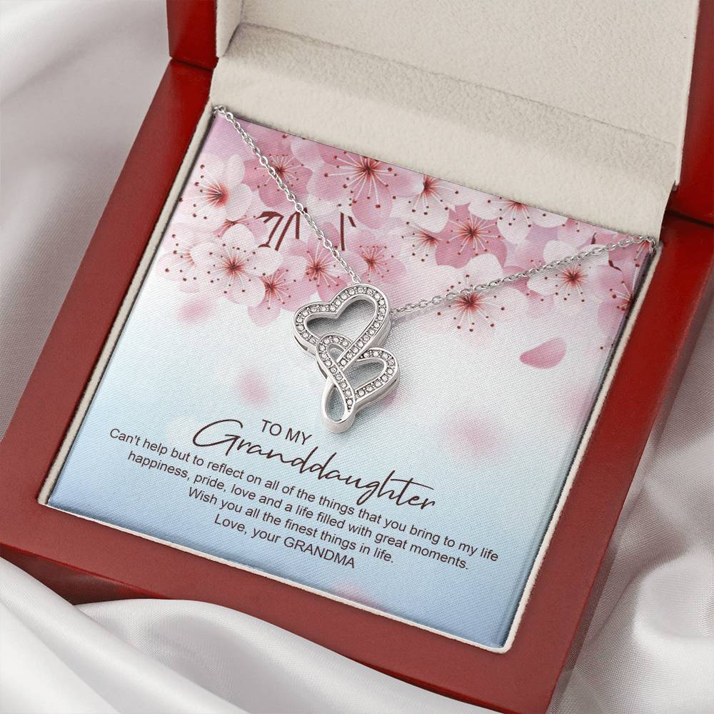 Wish You All The Finest Things In Life - Best Gift For Granddaughter Double Hearts Necklace