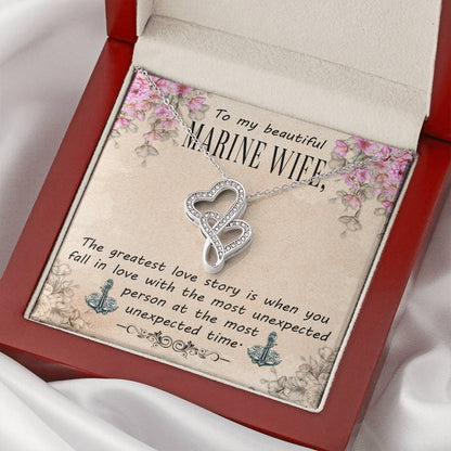 To My Wife Necklace Gift Anniversary Gift Gifts For Her Christmas Gift For Wife Birthday Gift G 2 Double Hearts Necklace