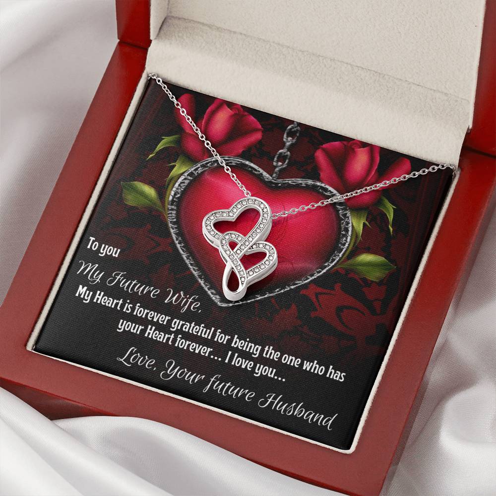Bonded Hearts Necklace Future Wife Necklace Double Hearts Necklace