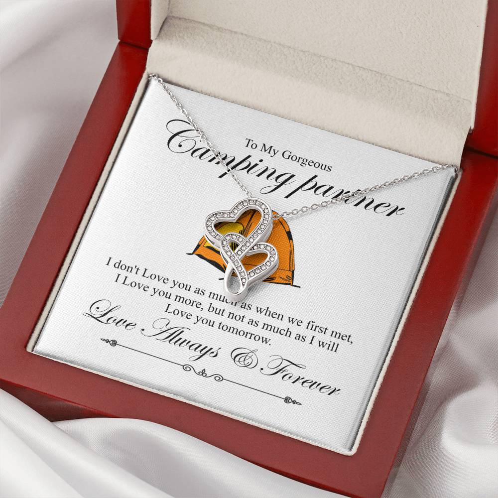Camping Partner Double Hearts Pendant Double Hearts Necklace