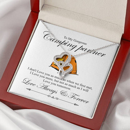 Camping Partner Double Hearts Pendant Double Hearts Necklace