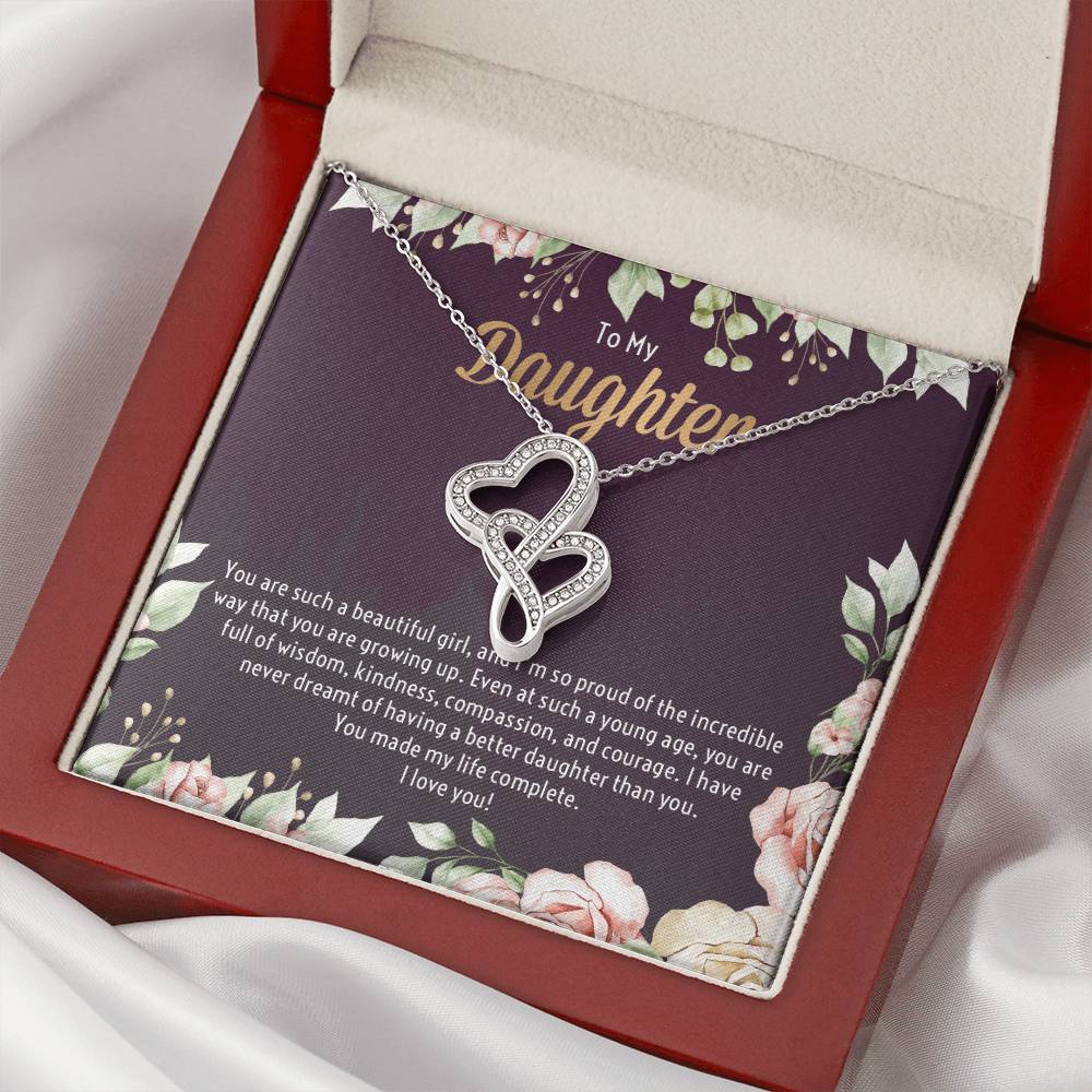 For Daughter Double Hearts Necklace