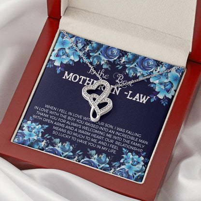 To The Best Mother In Law Double Hearts Necklace