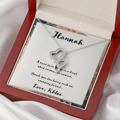 A True Friendship Double Hearts Necklace