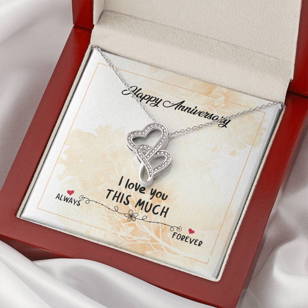 To My Wife Necklace - Anniversary Gift For Wife Gift For Wife Necklace For Wife Gift For Wife Birthday Double Hearts Necklace