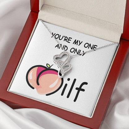 Double Heart Necklace For Her -  Necklace From Husband - Gift For Wife You're My One And Only - Wife Christmas Gift Fr Double Hearts Necklace