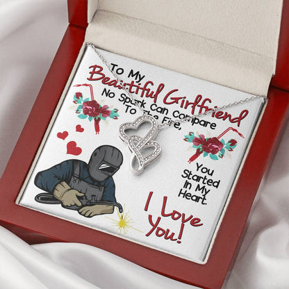 Welder's Girlfriend -  Double Hearts Necklace