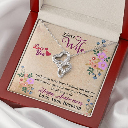 Dear Wife Love Your Husband Double Hearts Necklace