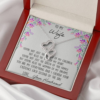 To My Wife You're Not Just The Mother Of My Children 1 Double Hearts Necklace