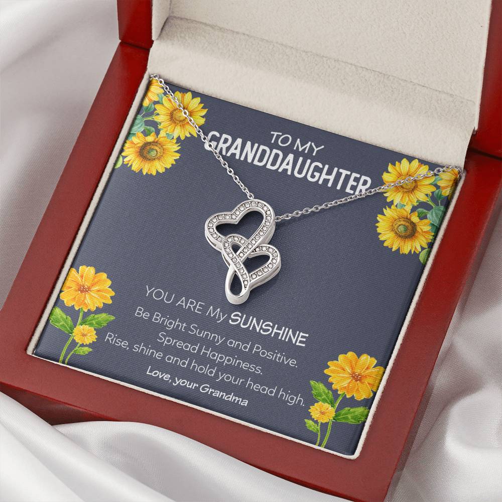 You Are My Sunshine - Special Gift For Granddaughter Double Hearts Necklace