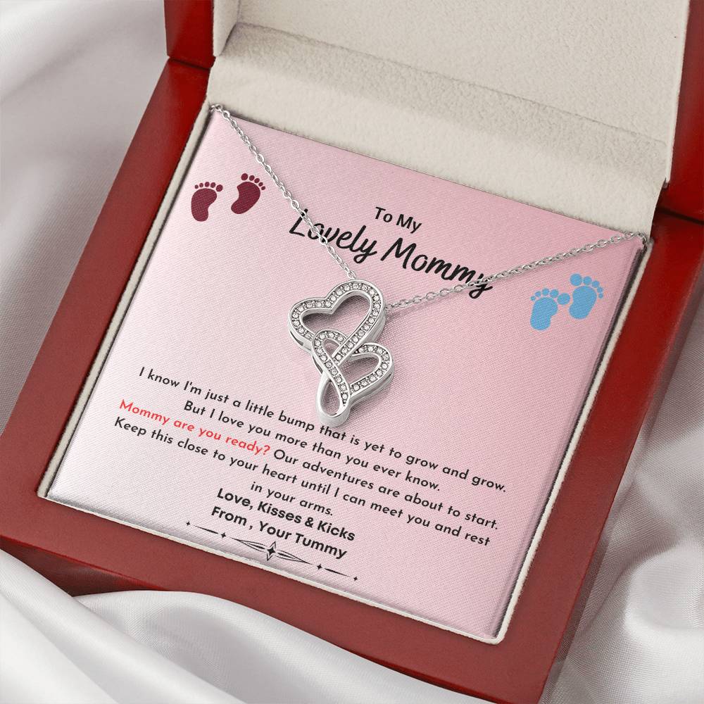 From Bump To Mommy 2 - Double Heart Double Hearts Necklace
