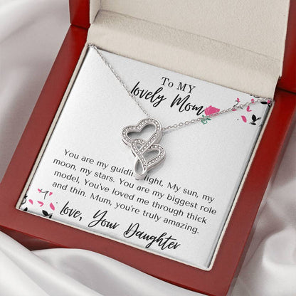 Truly Amazing Mum Mothers Day Gift Gorgeous  Double Hearts Necklace