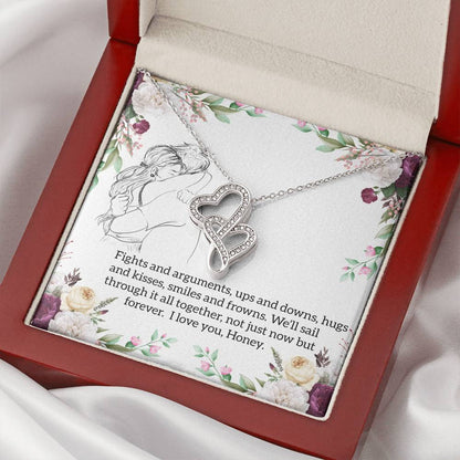 Gift For Girlfriend 2 Double Hearts Necklace